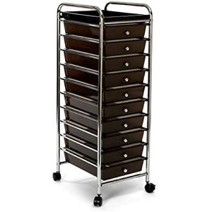 10-Drawer Organizer Cart, Black